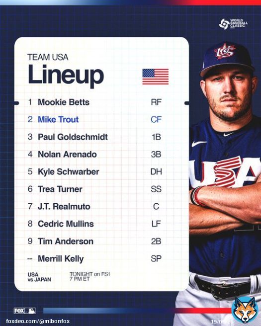 U-S-A!  @USABaseball's lineup for tonight's WBC championship