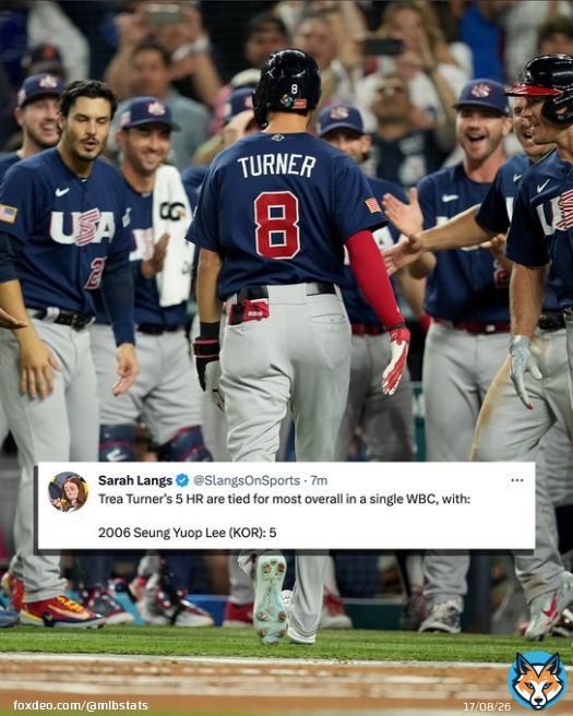 Trea Turner has now tied the single #WorldBaseballClassic home run record.