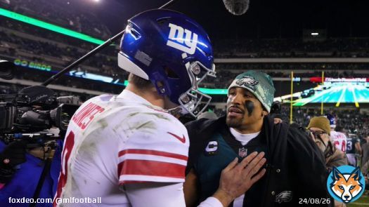 Salary Cap Hits over the next four years:  #Eagles QB Jalen Hurts:  2023: $<br>6. 15 million 2024: $<br>13. 56 million 2025: $<br>21. 77 million 2026: $<br>31. 77 million   #Giants QB Daniel Jones:  2023: $<br>21. 0 million 2024: $<br>45. 0 million 2025: $<br>39. 5 million 2026: $<br>56. 5million