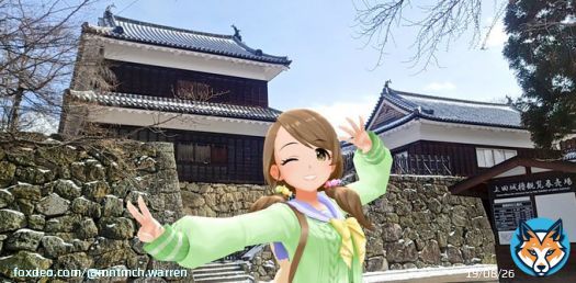 #日本探検デレスポカレンダー 冬の長野県から 亜里沙先生と \u2460上田城 \u2461懐古園 \u2462浅間山 \u2463美里さんとJR小海線美里駅 私、浅間山を見るのが好きで\u2462の撮影地・御代田町辺りは雄大に裾野を広げる感じが良き (サッポロラーメン亜里沙の帰りですが)  #持田亜里沙 #間中美里  #デレステAR #デレスポAR