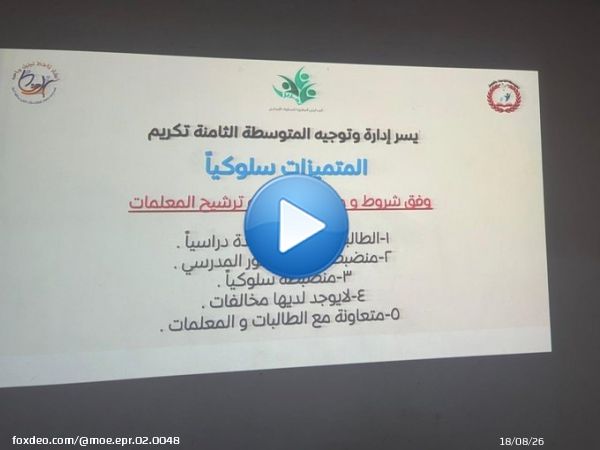 #يحدث_الآن تفعيل برنامج تعزيز السلوك الإيجابي  حيث تم تكريم الطالبات المتميزات سلوكياً للفصل الدراسي الثاني للعام 1444هـ ،(نفخر بوجود نجمات في المتوسطة الثامنة و الشكر موصول لأسرهن للحرص والمتابعة -التوجية الطلابي) #وزارة_التعليم