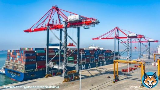 - محطه حاويات 'تحيا مصر' متعددة الأغراض بميناء #الإسكندرية تشهد استقبال السفينة 'CMA CGM THAMES' التابعة للخط الملاحى CMA CGM والمحملة  بعدد حوالي 10000 حاوية ،وذلك ضمن اعمال التشغيل التجريبى للمحطة يتبع