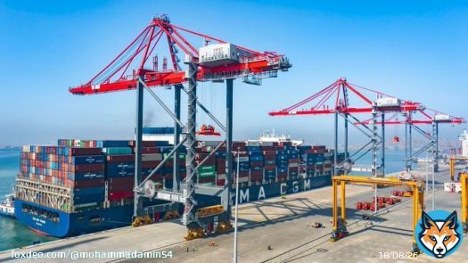 - محطه حاويات 'تحيا مصر' متعددة الأغراض بميناء #الإسكندرية تشهد استقبال السفينة 'CMA CGM THAMES' التابعة للخط الملاحى CMA CGM والمحملة  بعدد حوالي 10000 حاوية ،وذلك ضمن اعمال التشغيل التجريبى للمحطة يتبع