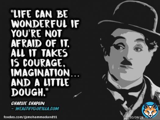 LIFE CAN BE WONDERFUL IF YOU'RE NOT AFRAID OF IT. ALL IT TAKES IS COURAGE, IMAGINATION&hellip; AND A LITTLE DOUGH. #twug #TOTY #Plinfa