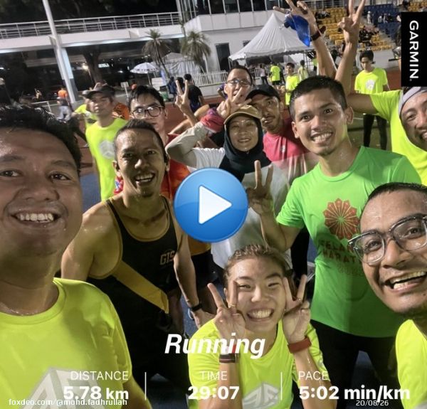 Speed session tadi di Panasonic stadium di Asics Running Club (ARC) session. Nice session with them