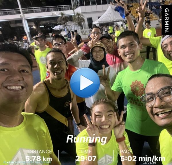 Speed session tadi di Panasonic stadium di Asics Running Club (ARC) session. Nice session with them