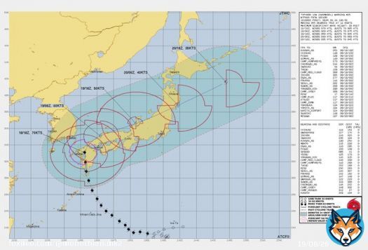 【台風14号】進路予想図｜アメリカ海軍