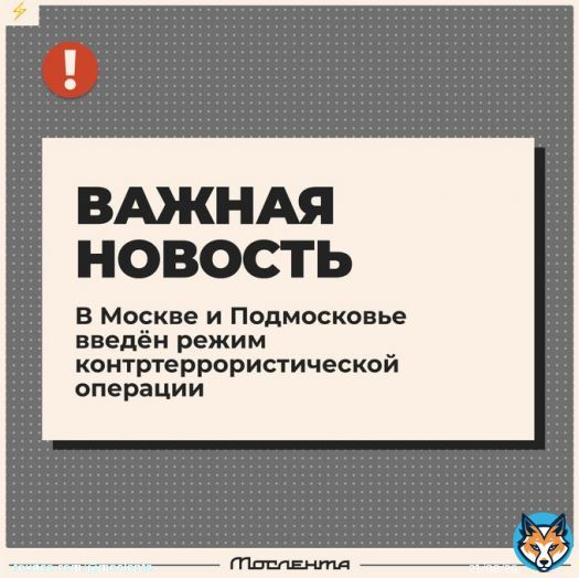 Для пресечения возможных терактов на территории Москвы и Московской области введен режим контртеррористической операции