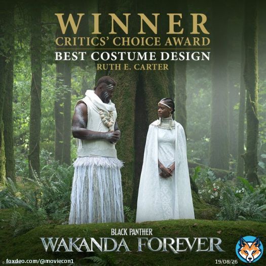 Critics Choice Awards 2023 | Winners   Black Panther: Wakanda Forever &bull; Best Supporting Actress (Angela Bassett) &bull; Best Costume Design (Ruth E. Carter) #BlackPantherWakandaForever  #MarvelStudios