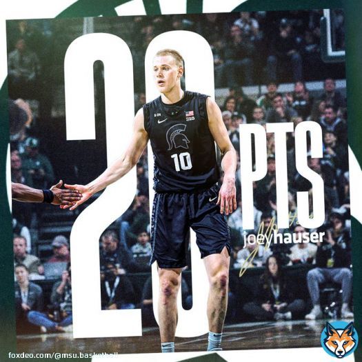20 points and 8 boards to lead the way in his home state last night