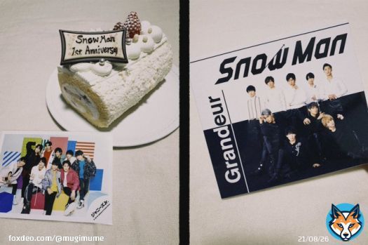 不二家さんの&ldquo;雪降る 苺のプレミアムロールケーキ&rdquo;残り一つのところゲットしてきました  #SnowManデビュー1周年 本当におめでとうございます！これからも光り輝ください9人の背中を追い続けさせてください、大好きです