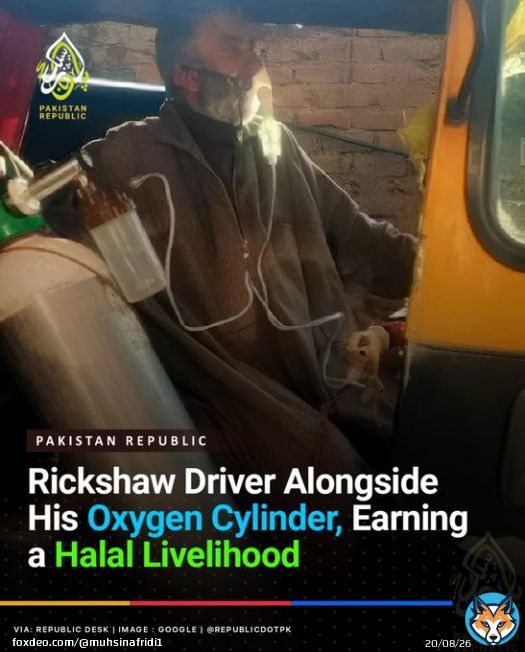 This Rickshaw Driver Pic Is Going Viral, Who Is Carrying His Oxygen Cylinder Alongside Him In Rickshaw & Earning A Halal Livelihood.  #earthquake Another 6.4 #IftiMania Aurat March #ZamanatPark Lebanon #9thAprilElections Julie and Mark #LahoreHighCourt Naseem #HBLPSL8  London