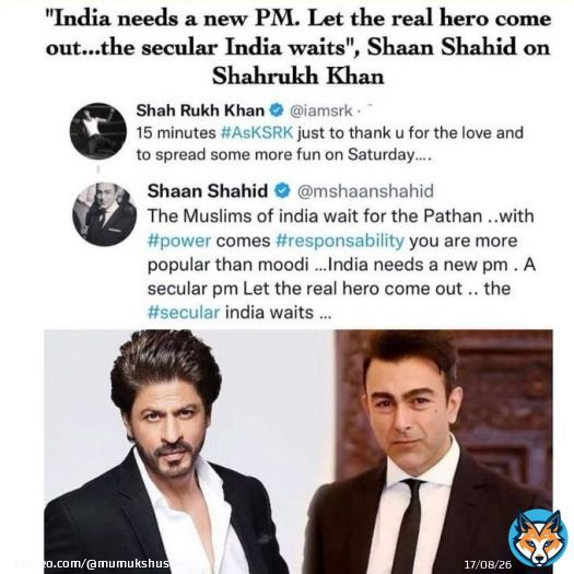 Hahahaha  Shahrukh Khan is more popular than any other Pakistani, Pakistan needs a new PM. A secular PM - Let the reel hero go to Pakistan.   We will throw in an Aamir Khan for free too - for Turkey.