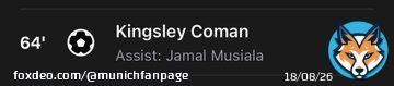 Another day, another assist/goal involvement for Jamal Musiala.   14 goals and 10 assists for Musiala this season already.