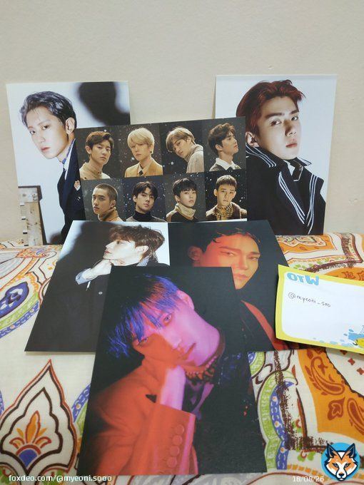 [WTS/LFB/PH only]  EXO Postcards (200 php each except for Sehun [180 php])  -Chanyeol Tempo -Sehun Tempo -Chen Tempo -Chen Obsession -Kai Obsession -EXO Universe  *Sehun postcard has a dent at the top part  MOP: BDO/GCash only