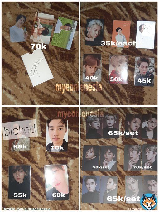 ^ WTS pc exo ^  Good condi  Shopee  Include packing  Jakarta   Tags: chanyeol nr, flo 3, nacific, sehun some by me, flo 3, kai welkit, sfy, flo 3, baekhyun flo 3, citylight, delight. D.o. dftf, flo 3, xiumin flo 3, tempo. Chen nr.