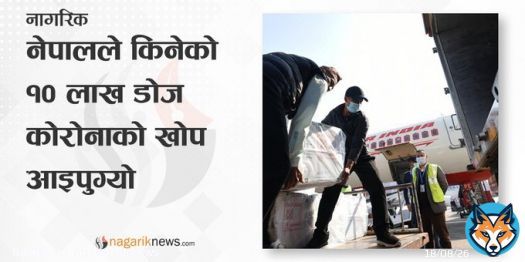 सरकारले भारतबाट किनेको कोरोनाविरुद्धको खोप नेपाल आइपुगेको छ। कोरोनाविरुद्धको १० लाख डोज 'कोभिशिल्ड' खोप आज नेपाल आइपुगेको हो। थप जानकारीको लागि  मा जानुहोस्।   #covidvaccinenepal #covidvaccineupdates #nepal