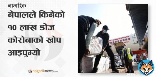 सरकारले भारतबाट किनेको कोरोनाविरुद्धको खोप नेपाल आइपुगेको छ। कोरोनाविरुद्धको १० लाख डोज 'कोभिशिल्ड' खोप आज नेपाल आइपुगेको हो। थप जानकारीको लागि  मा जानुहोस्।   #covidvaccinenepal #covidvaccineupdates #nepal