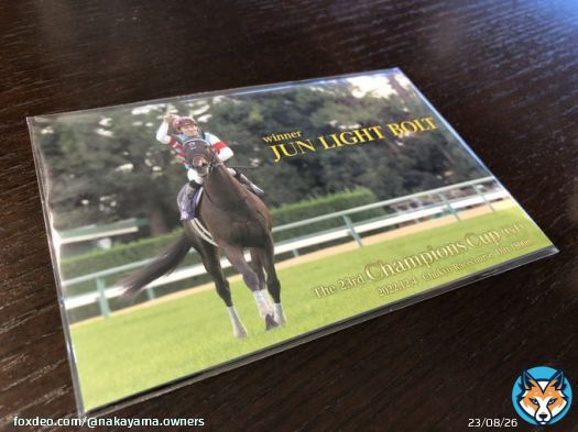 昨年、チャンピオンズカップを優勝されたジュンライトボルト号の馬主、河合様より記念QUOカードをご提供頂きました。抽選で20名様に 応募条件 \u2460@nakayama_ownersフォロー \u2461このツイートをRT 応募期限 2月8日10時~15日10時 #ジュンライトボルト #石川裕紀人 #中山プレゼント #中山馬主協会