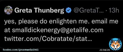 I would like to nominate #GretaThunberg for 'Best Tweets of 2022.' #AndrewTaint #ProudBlue #TruBlue