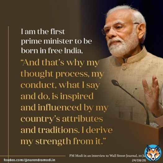 I am the first Prime Minister to be born in free India and my thoughts and conduct is inspired and influenced by my country&rsquo;s attributes and traditions, says PM @narendramodi