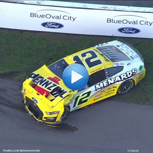 A hard hit for Ryan Blaney on the restart.  Take a look at what happened. #NASCAR   : @nbc