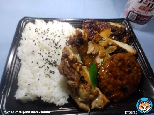 激安弁当と謎飲料の夕餉  一肉入魂ガリチキ＆デミＨ弁当  味はともかく大きなガーリックチキンが圧巻の一言  ピーチ＆烏龍TANSAN  何だこれは(笑)と思ったが 原材料：炭酸水・香料　（以上） よくある香り付け炭酸水ですね  たとえ食事が何でもいいやって気分の日でも もう少し良いもの食べましょう