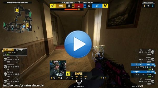 1v2 clutch by @s1mpleO! #navination #CSGO #ESLProLeague
