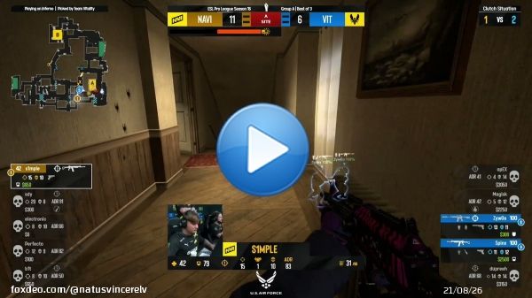 1v2 clutch by @s1mpleO! #navination #CSGO #ESLProLeague