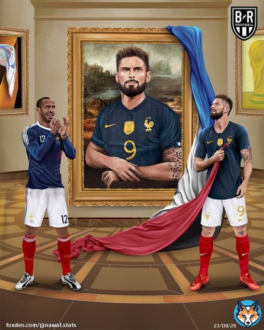 &mdash; تاريخي :   أصبح جيرو الهداف التاريخي لمنتخب فرنسا (52).