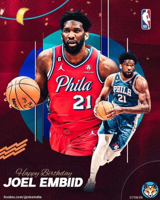 Join us in wishing a Happy Birthday to one of the most dominant players in the league today, @joelembiid!   #NBABDAY&nbsp;| @sixers