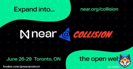 The #NEAR Foundation is excited to showcase how easy it is to build on #NEAR at @CollisionHQ.     With the Blockchain Operating System, you can create innovative dApps in no time at all  Heading to Toronto for the big event? Details below: