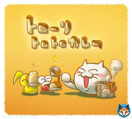1月22日は #カレーライスの日 #カレーの日  は～い、トロットロのカレーたくさん召し上がれにゃ～ #ねこもっちー #ゆるいイラスト #ゆるい絵 #ゆるキャラ #イラスト #今日は何の日 #cuteart