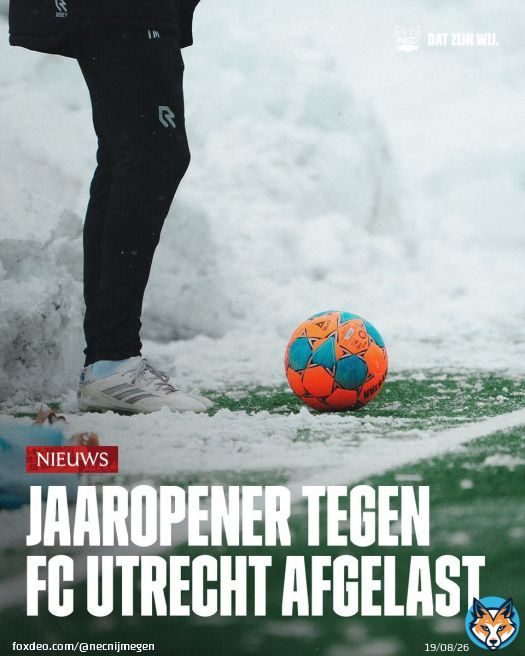 N.E.C. - FC Utrecht afgelast Meer informatie over het inhalen van deze wedstrijd volgt later. De Memorial Minute wordt verplaatst naar N.E.C. - PEC Zwolle op zaterdag 24 januari. #NECUTR