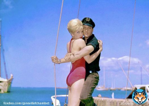 Elvis Presley and Stella Stevens, seen here in a production still on location in Hawaii on the set of &ldquo;GIRLS! GIRLS! GIRLS! (1962) dir. Norman Taurog  #FilmTwitter #StellaStevensRIP   Paramount Pictures