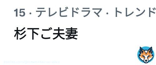#相棒 『杉下ご夫妻』トレンド入り。