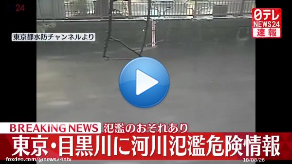 気象庁と東京都は、目黒川が氾濫するおそれがあるとして氾濫危険情報を発表しました。   東京都によると、午後5時30分現在目黒区にある青葉台観測所で水位が4.19mとなっていて氾濫の危険がある水位を超えているということです。
