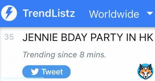 230115 #JENNIE is now trending WORLDWIDE - JENNIE BDAY PARTY IN HK