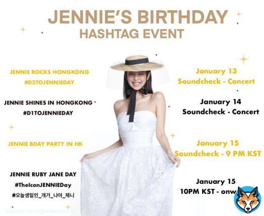 Please take note of the time table today.  January 15 | Soundcheck - 9 PM KST JENNIE BDAY PARTY IN HK     January 15 | 10 PM KST - onwards JENNIE RUBY JANE DAY #.TheIconJENNIEDay #.오늘생일인_걔가_나야_제니  TWO DIFFERENT SETS FOR TODAY. Please do not get confused.