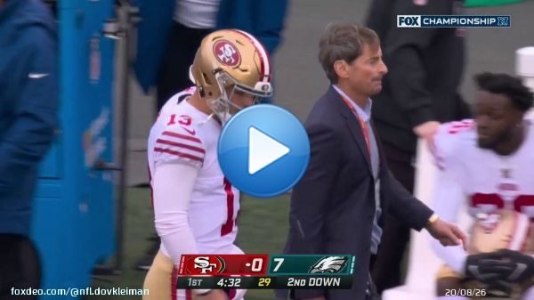Trey Lance Jimmy Garoppolo Brock Purdy Josh Johnson  #49ers are down to their 4th string QB early in the NFC Championship game.  The Niners emergency QB is Kyle Juszczyk.