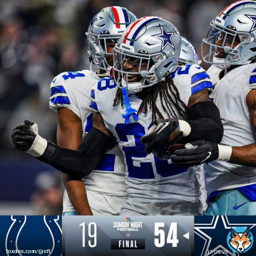 FINAL: @dallascowboys put up 54 points and force 5 turnovers on SNF! #INDvsDAL