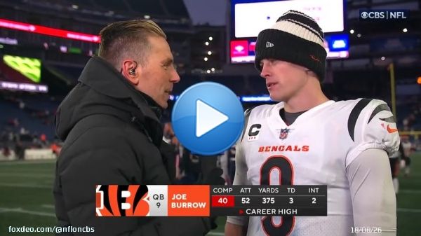 &ldquo;[They] came up with a big turnover to win the game at the end. They&rsquo;ve done it all year. Lucky to have those guys on my team.'  Joe Burrow praises his defense after the @Bengals 22-18 win in New England.   @EvanWashburn