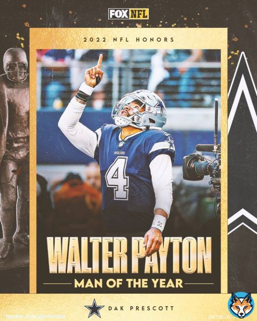 Presenting the 2022 Walter Payton Man of the Year:&nbsp;@dallascowboys QB @dak