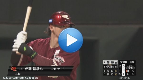 新球場 #エスコンフィールド 北海道 最初のホームラン!  5回表 #イーグルス #伊藤裕季也 のひと振り!  #プロ野球 #日本ハム &times; #楽天 #BS1 で放送中!  新球場への期待などメッセージ募集中  #野球には夢がある で40文字以内でツイート  #lovefighters #RakutenEagles