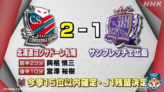 Ｊ１コンサドーレ アウェーでサンフレッチェに勝ち残留決める #北海道NEWSWEB