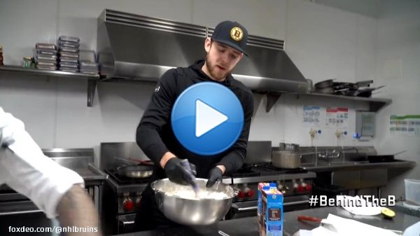Cooking up some crepes.  Apparently, the birthday boy knows his way around the kitchen.  #BehindTheB | @ajgreer_10