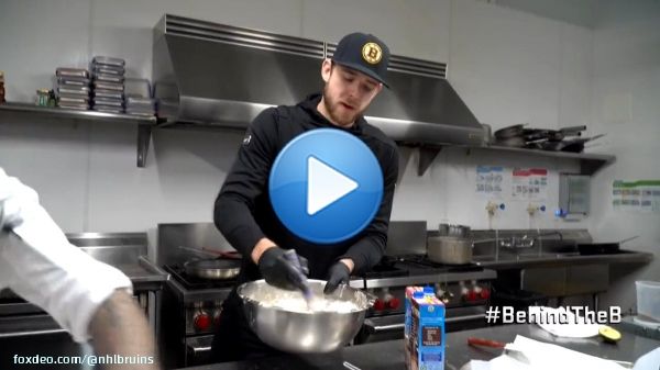 Cooking up some crepes.  Apparently, the birthday boy knows his way around the kitchen.  #BehindTheB | @ajgreer_10