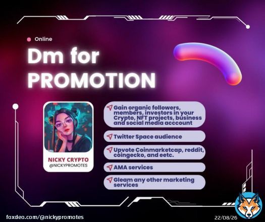 Send me DM if you interested to boosting your project. We have discount   #Crypto #CryptoCommunity #NFTs #NFTCommunity #NFTGiveaways #BITCOIN #BTC&nbsp; #BNB&nbsp; #ETH #nftart #Doge #Airdrop #MATIC #binance #Giveaway #P2E #Metaverse #DeFi #GameFi #business #Polygon #marketing #web3