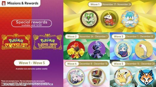 #NintendoSwitchOnline members can now redeem their #MyNintendo Platinum Points to collect icons from #PokemonScarletViolet. Icon elements will be refreshed each week until 12/25 at 5PM PT. Games sold separately unless otherwise noted.  Learn more: