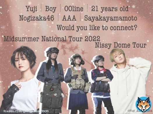 ????????????\u25cc????????           00┊︎boy┊︎21┊︎Fukui      乃木坂46┊︎AAA┊︎山本彩さん  『乃木坂46 真夏の全国ツアー 2022』 神宮2公演目参戦予定なので、 繋がりませんか？            #いいねかRTで気になった人フォローする  #坂道好きな人と繋がりたい #乃木坂46好きな人と繋がりたい